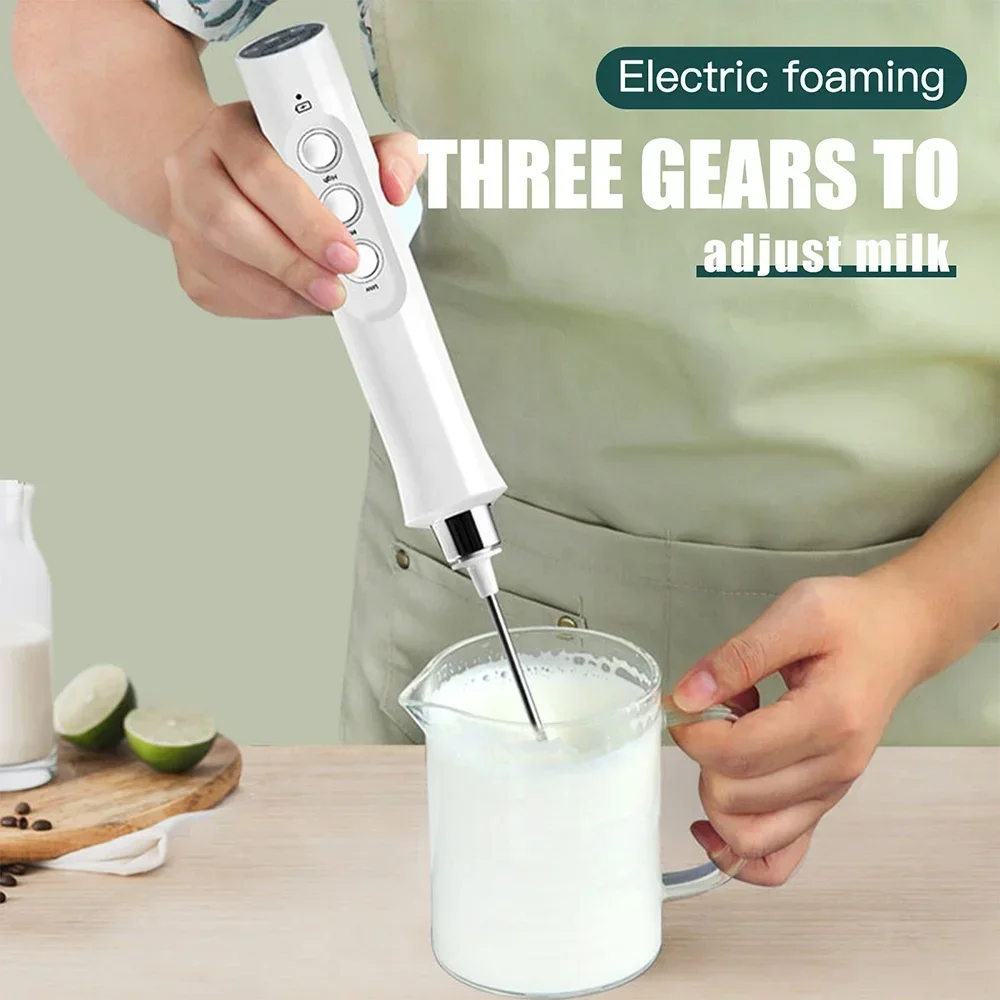 Electric Milk Frother Handheld - Portable Blender Usb Rechargeable recension och pris