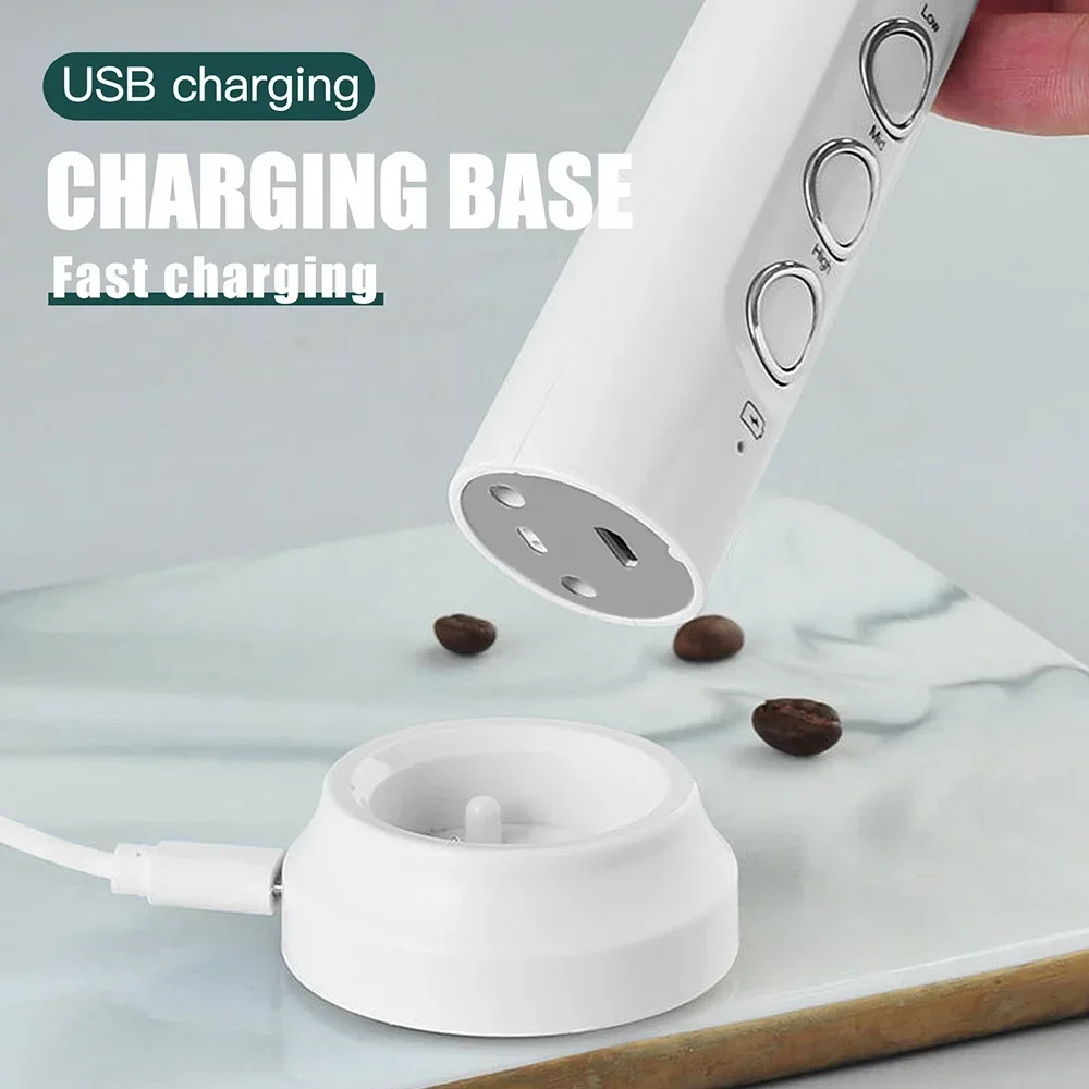 Electric Milk Frother Handheld - Portable Blender Usb Rechargeable recension och pris