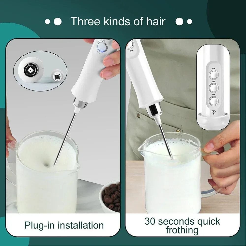 Electric Milk Frother Handheld - Portable Blender Usb Rechargeable recension och pris